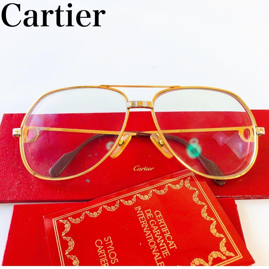 希少 Cartier アイウェア カルティエ サントス メガネ フレーム　眼鏡