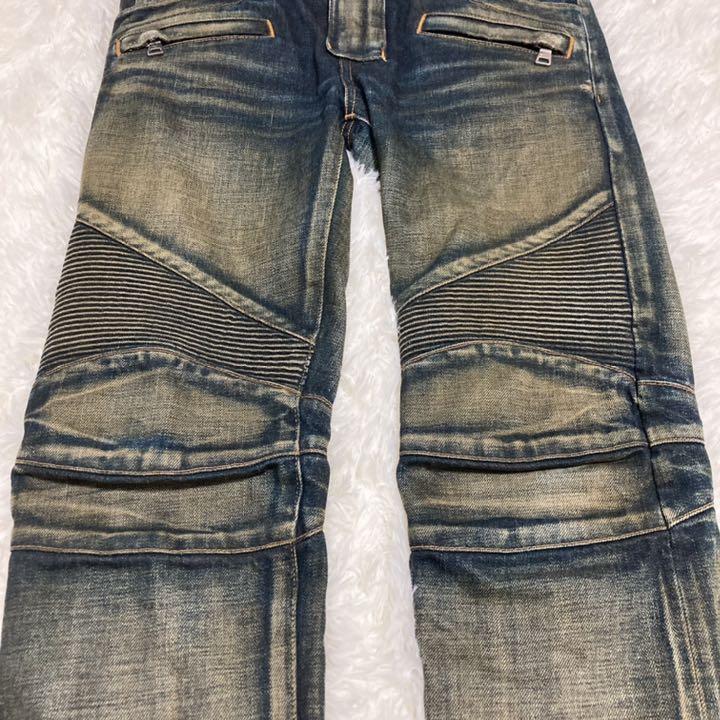 ブラック系,S贈る結婚祝い 名作 BALMAIN 15ss ヴィンテージ加工 デニム