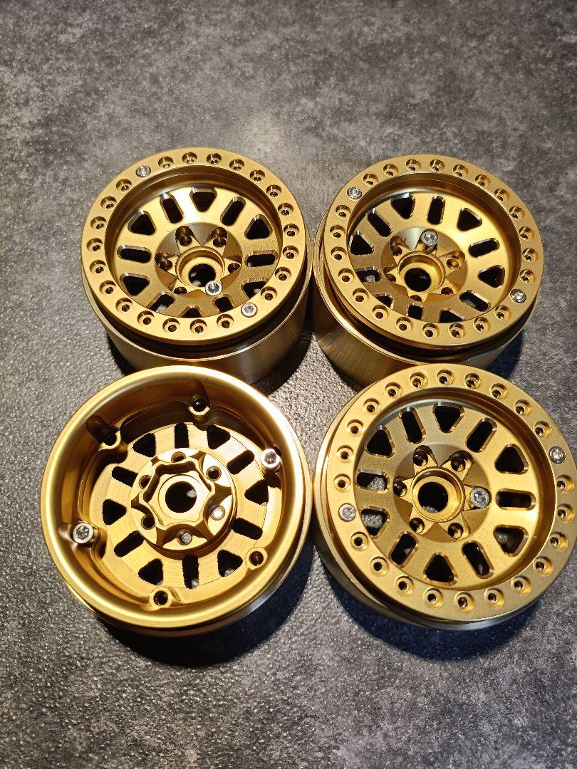 とても重い真鍮ホイール　4個セット 1.9　クローラ　cc02 cr01 タミヤ