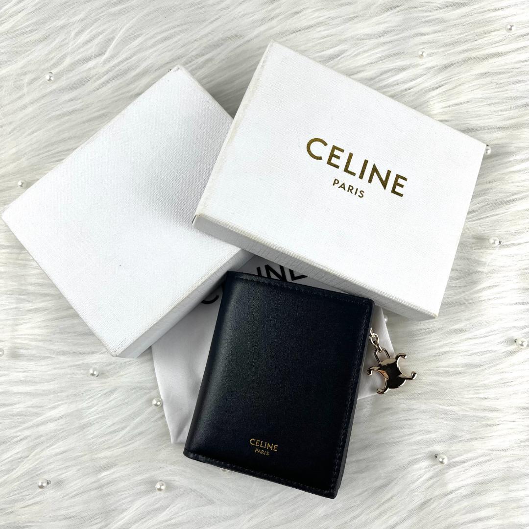 極美品 CELINE セリーヌ 財布 カーフレザー コンパクト