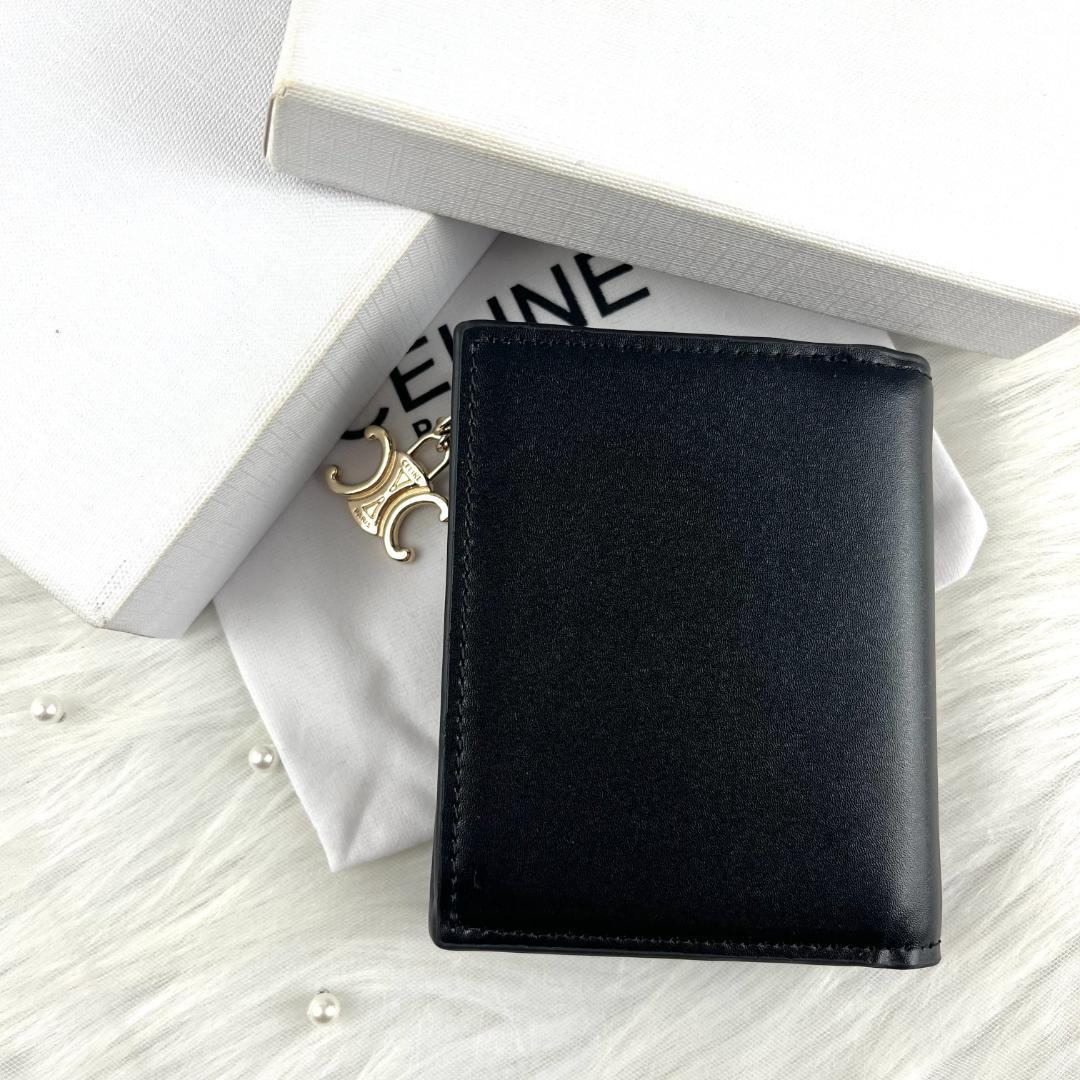 【美品】CELINE コンパクトウォレット TRIOMPHE セリーヌ （CELINE） コンパクトウォレット トリオンフ