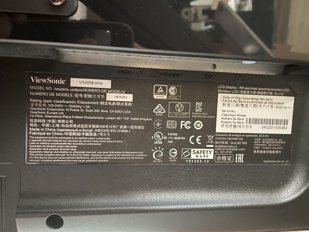 ゲーミングモニター　 リフレッシュレート最大144Hz