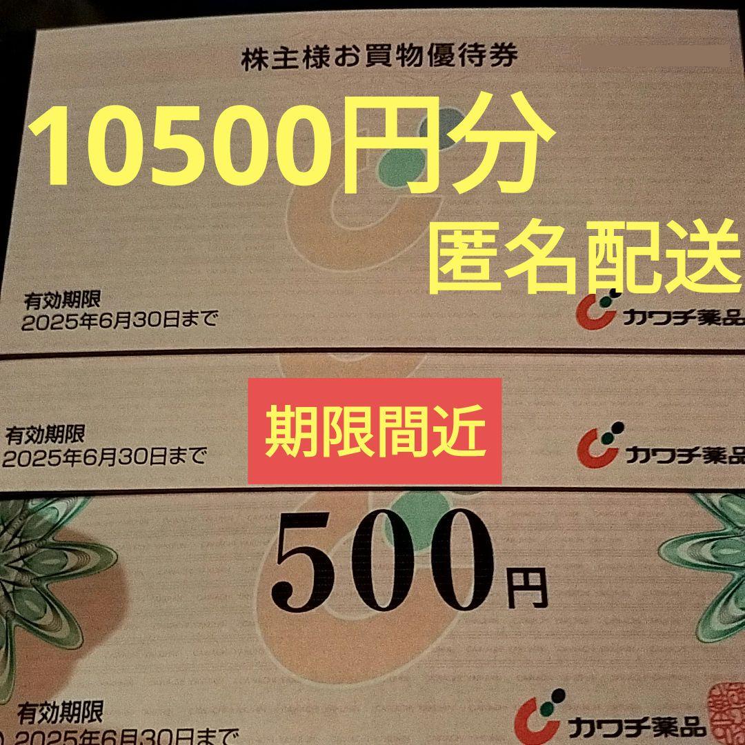 【期限間近】カワチ薬品　株主優待券　10500円分