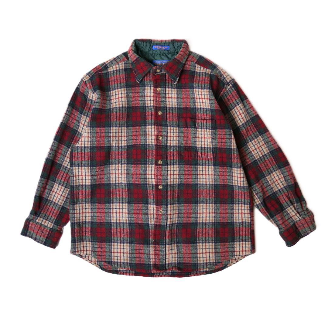 USA製 PENDLETON チェック 緑赤 M ウールフランネル 6,516円