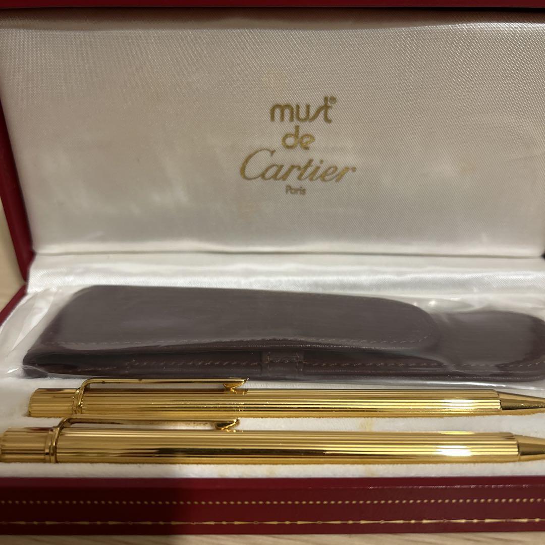 Cartier Must ボールペン　シャーペン　セットケース付き