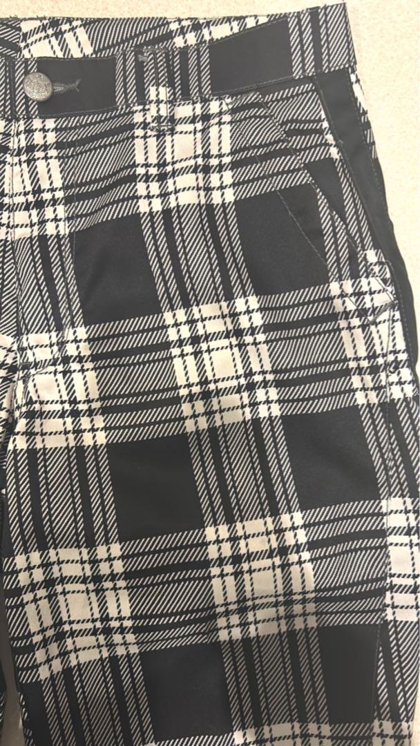 23区sports パンツ 黒白チェック柄