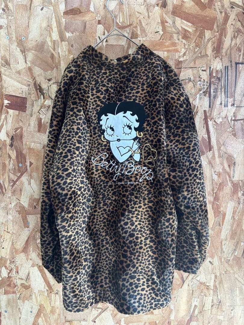 ベティ ブープ ヒョウ柄 フリースジャケットL BettyBoop