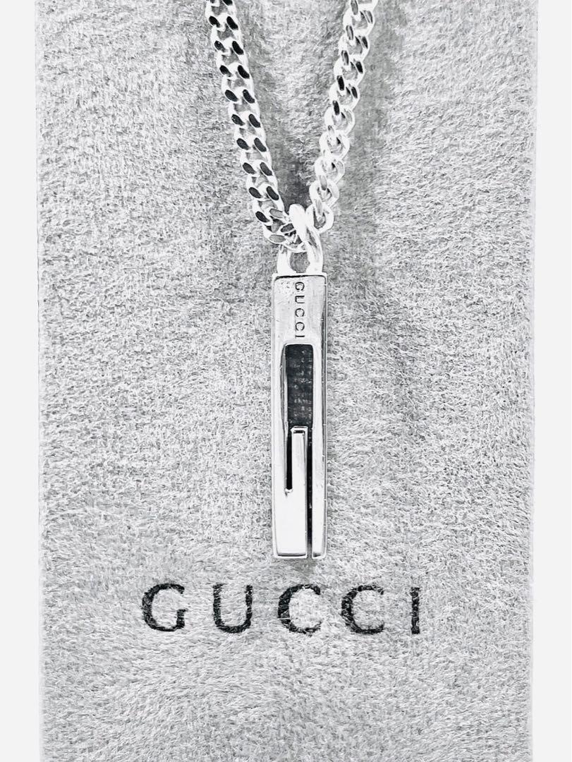 【当店一番人気】 美品】GUCCI シルバー925 男女兼用 ネックレス カットアウトG アクセサリー