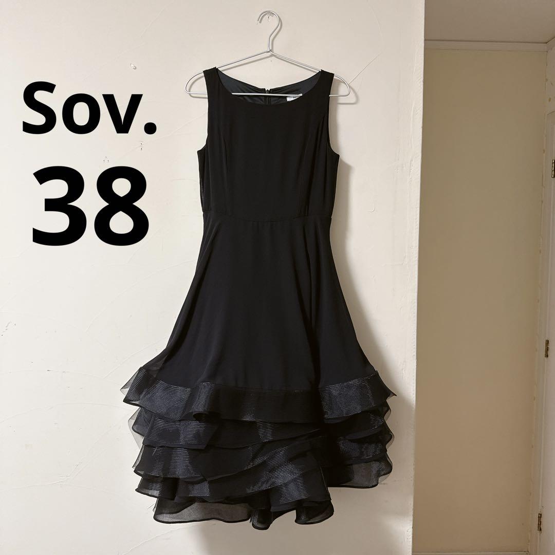 Sov. ボリューム フリル ワンピース ブラック