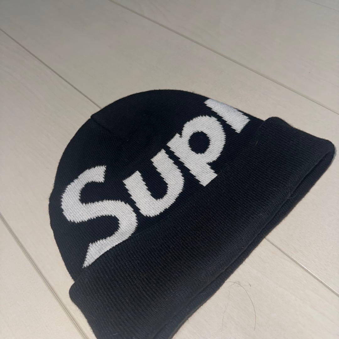 Supreme Big Logo Beanie Black ステッカー付