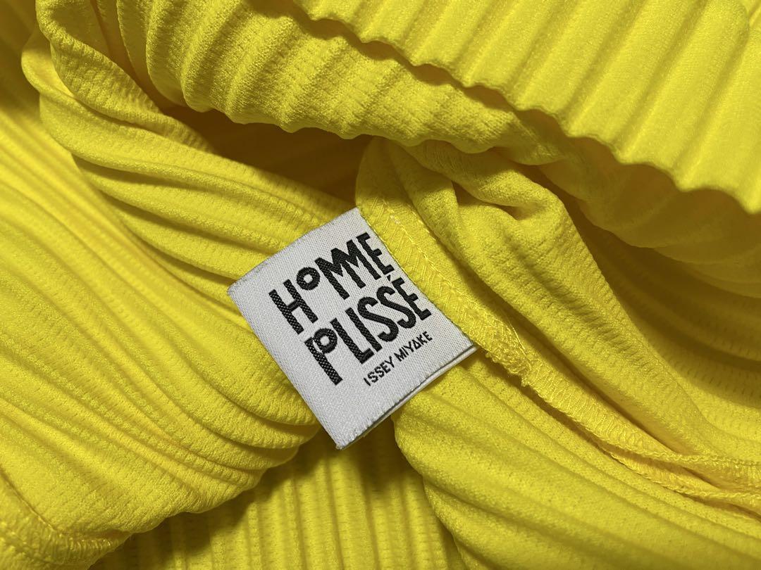 オムプリッセ イッセイミヤケ プリーツ 半袖 黄色系 4 HOMME PLISSÉ ISSEY MIYAKE プリーツ半袖シャツ