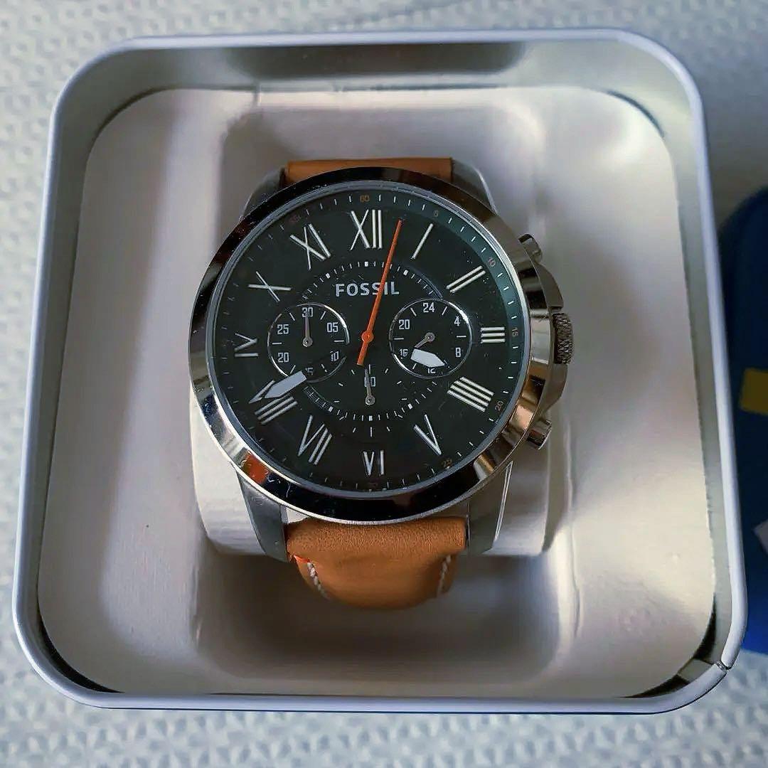 FOSSIL 腕時計 ダークグリーン レザー