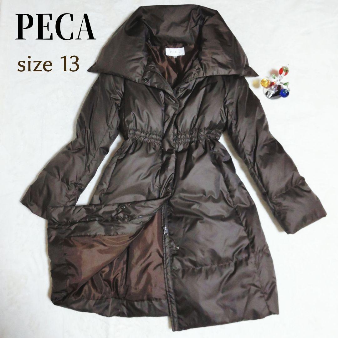 【大きいサイズ 13】PECA ペカ Aラインダウンコート ショールカラー