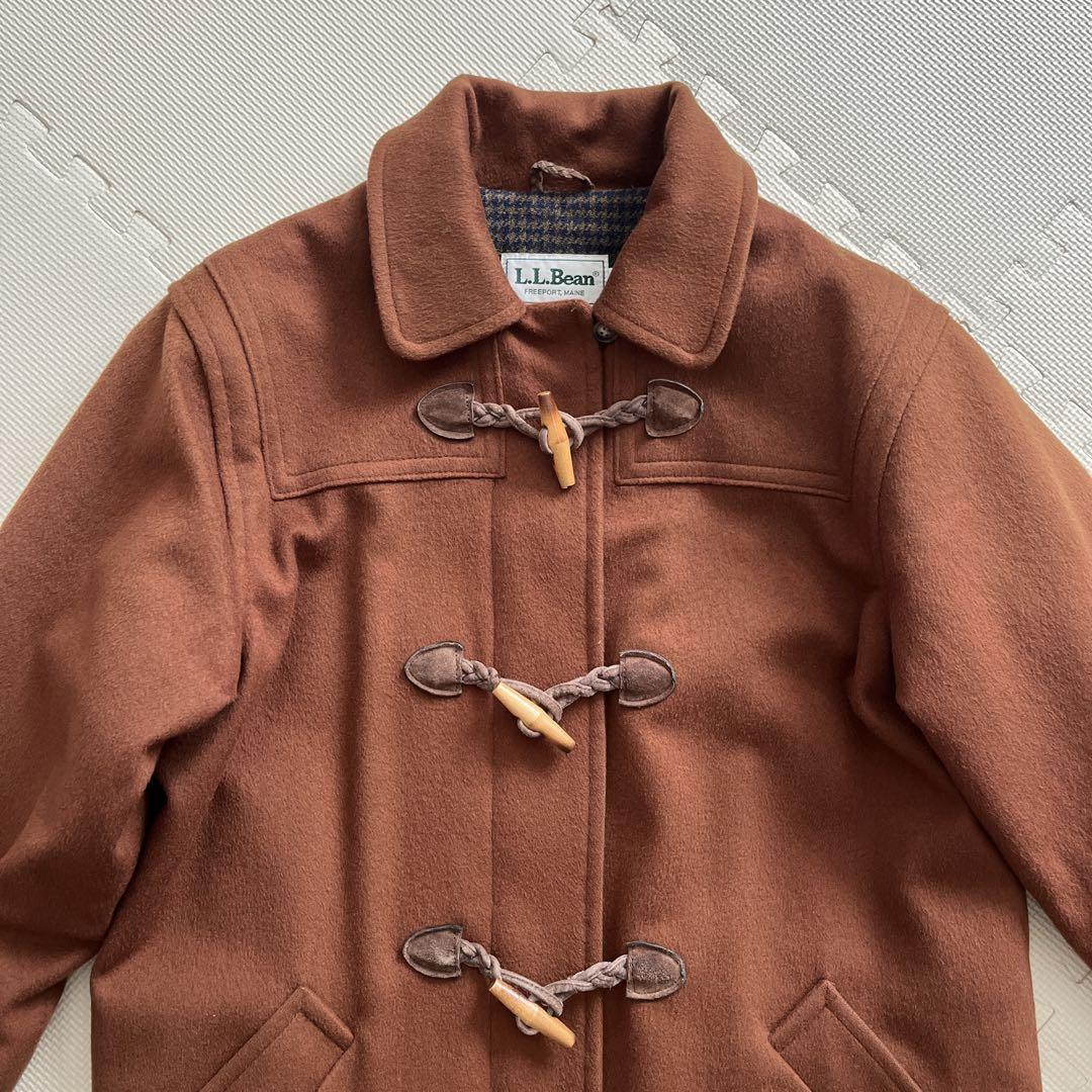古着 エルエルビーン ダッフルコート USA製 80s ウール ブラウン