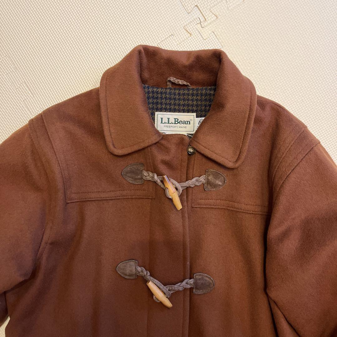 古着 エルエルビーン ダッフルコート USA製 80s ウール ブラウン