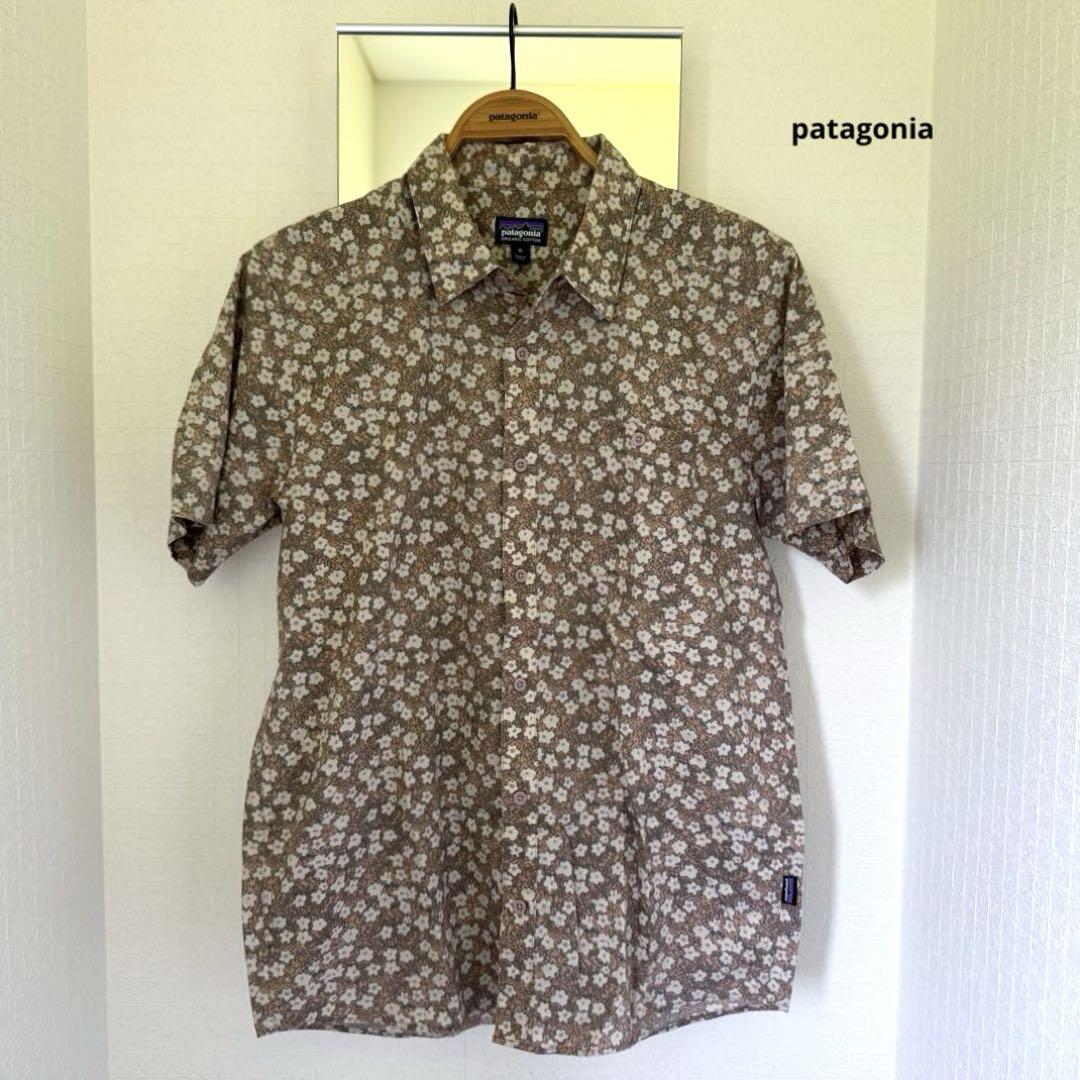 patagonia パタゴニア ゴートゥーシャツ 小花ブラウン M