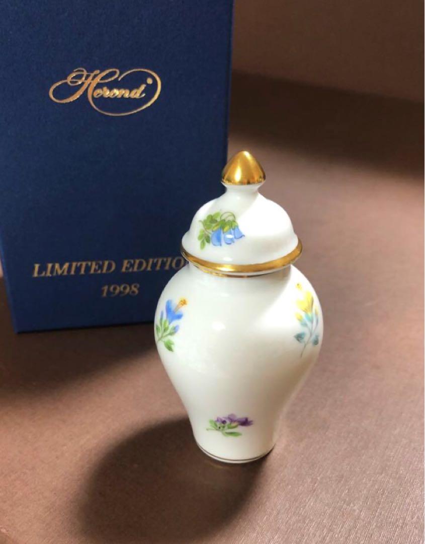 HERENDヘレンドミルフルール蓋付ミニベース花瓶フラワーベースレア貴重稀少新品 Herend ヘレンド ミルフルール 脚付ミニフラワーベース