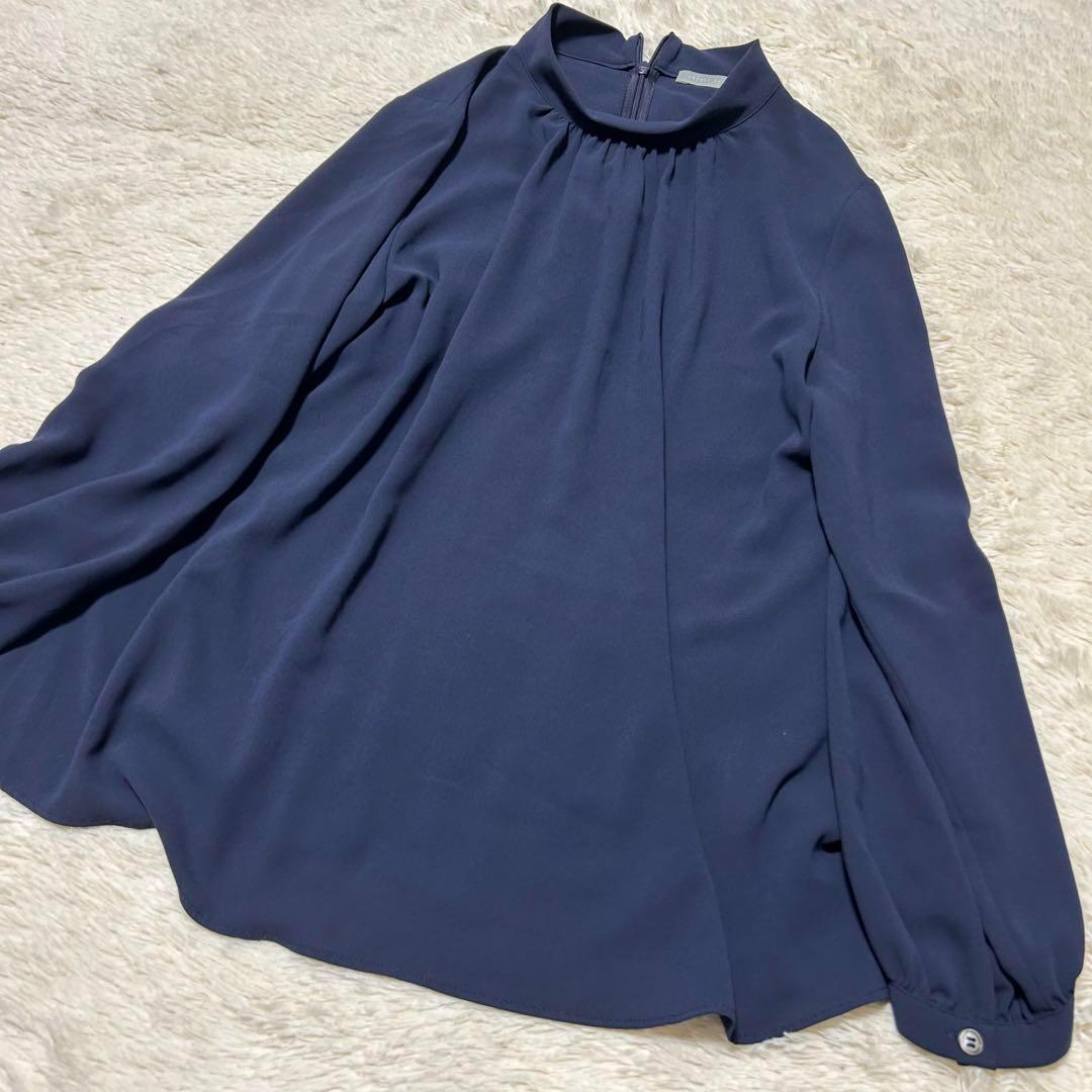 theory luxe 美品 セオリー 8308217 ブラウス ネイビー 38