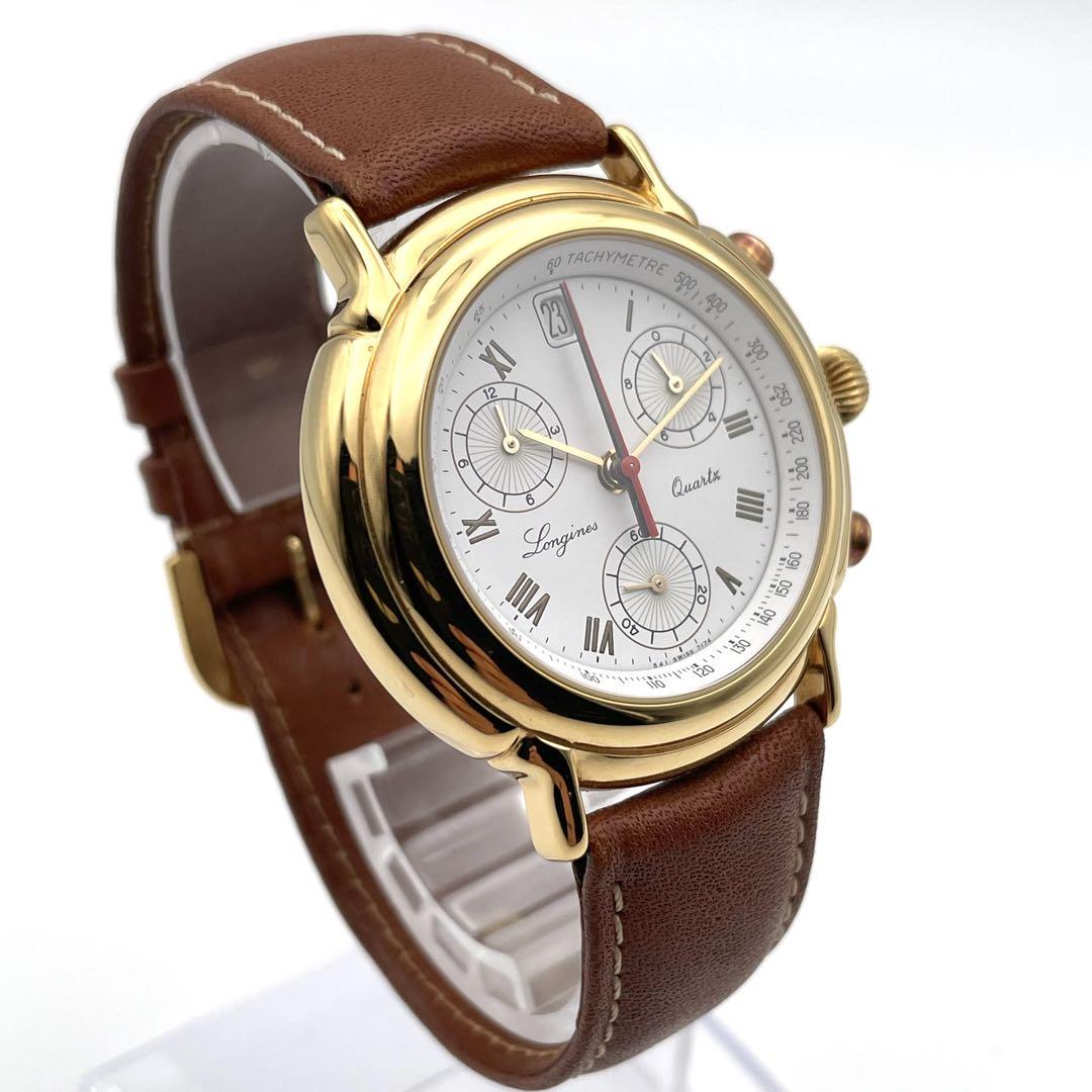 LONGINES クォーツ 腕時計 クロノグラフ デイト 箱付 メンズ