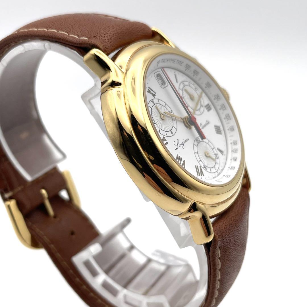 LONGINES クォーツ 腕時計 クロノグラフ デイト 箱付 メンズ