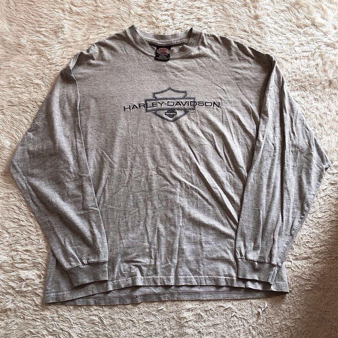ハーレーダビッドソン 長袖Tシャツ ロンT グレー USA製