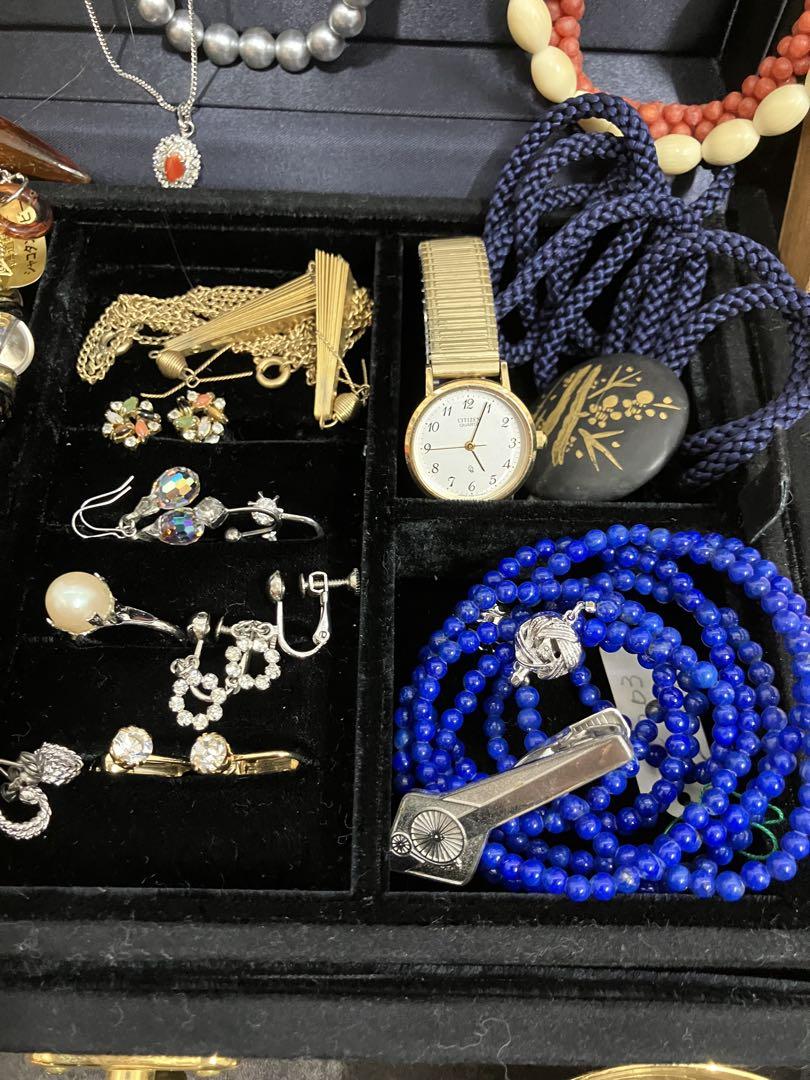 遺品生前整理アクセサリーまとめ売りSilverネックレス、ブローチ