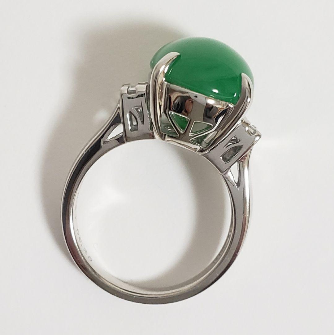 SALE PT天然ヒスイリング 大粒 8.27ct ジェイダイト 13号 新品