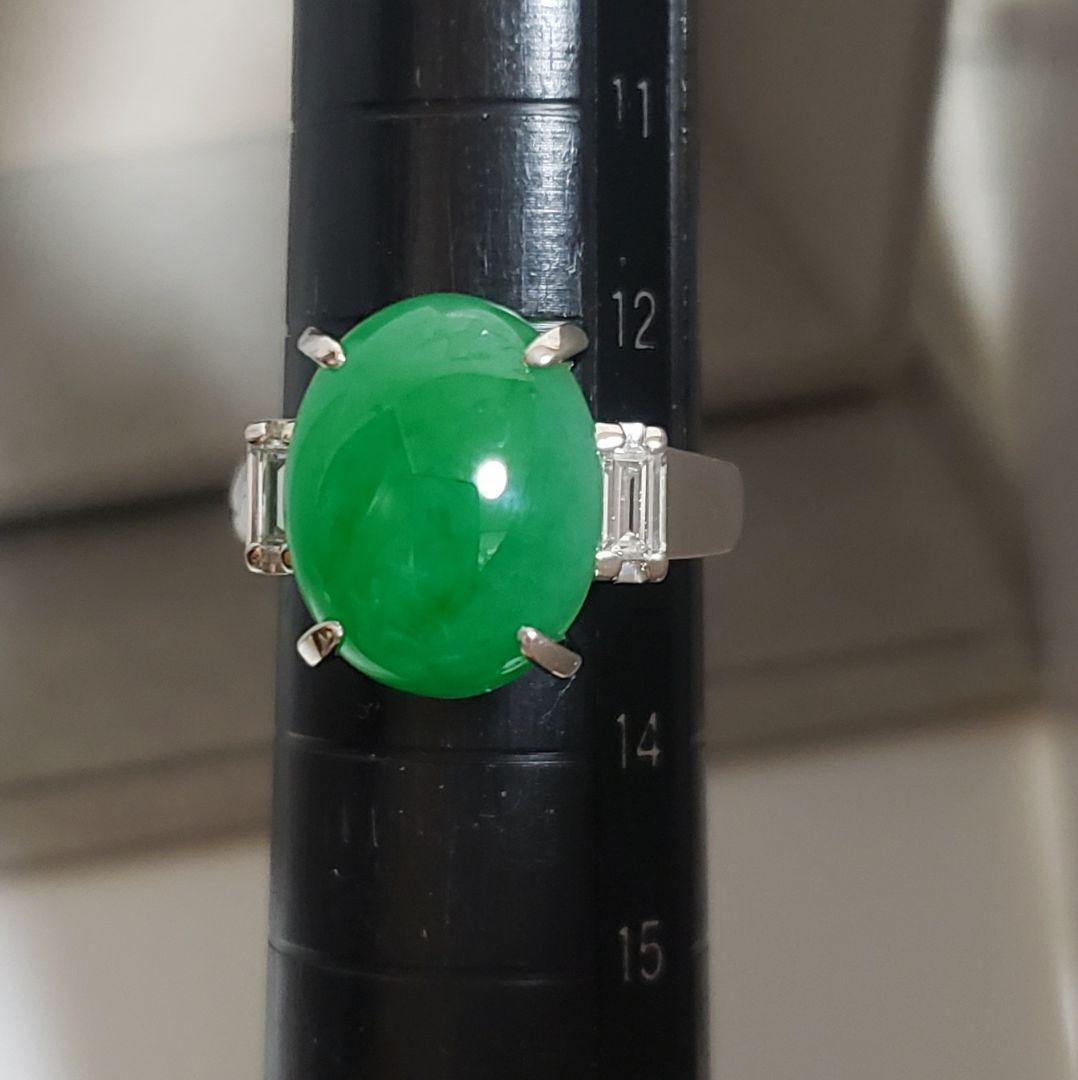 SALE PT天然ヒスイリング 大粒 8.27ct ジェイダイト 13号 新品