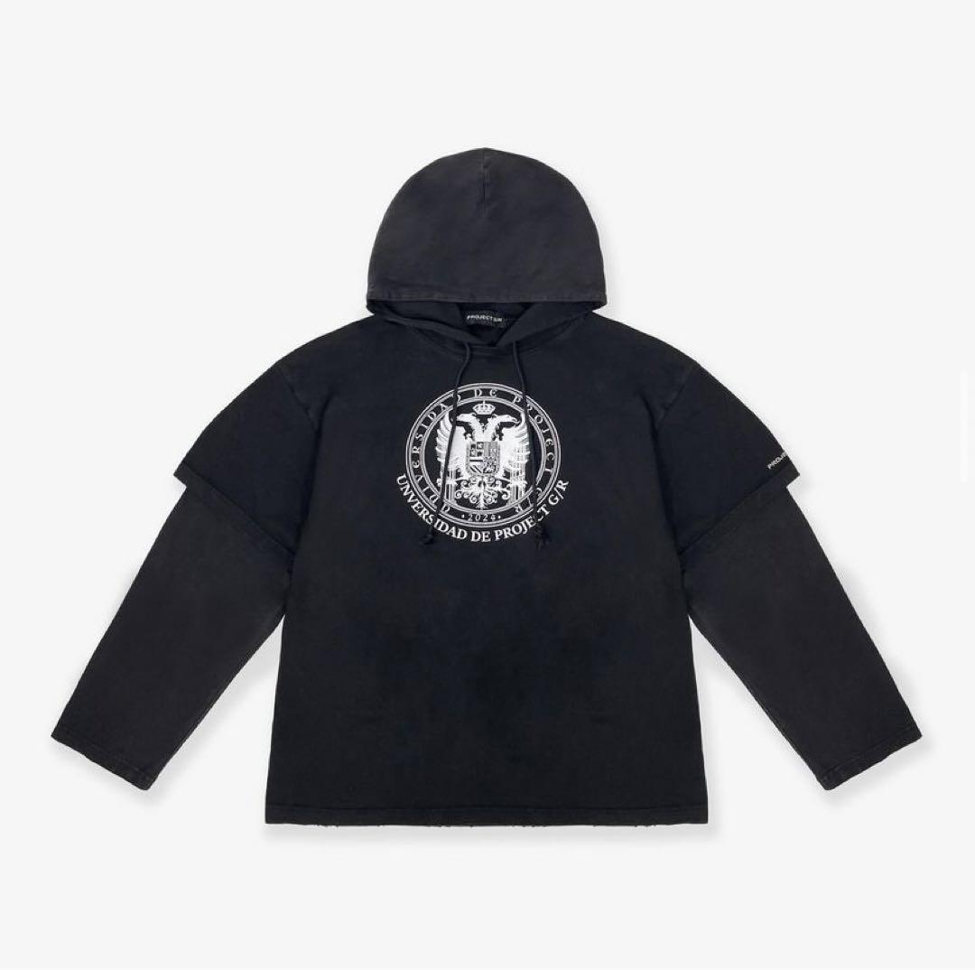 トップス project gr LAYERED HOODED LONG SLEEVE project gr LAYERED HOODED LONG SLEEVE トップス