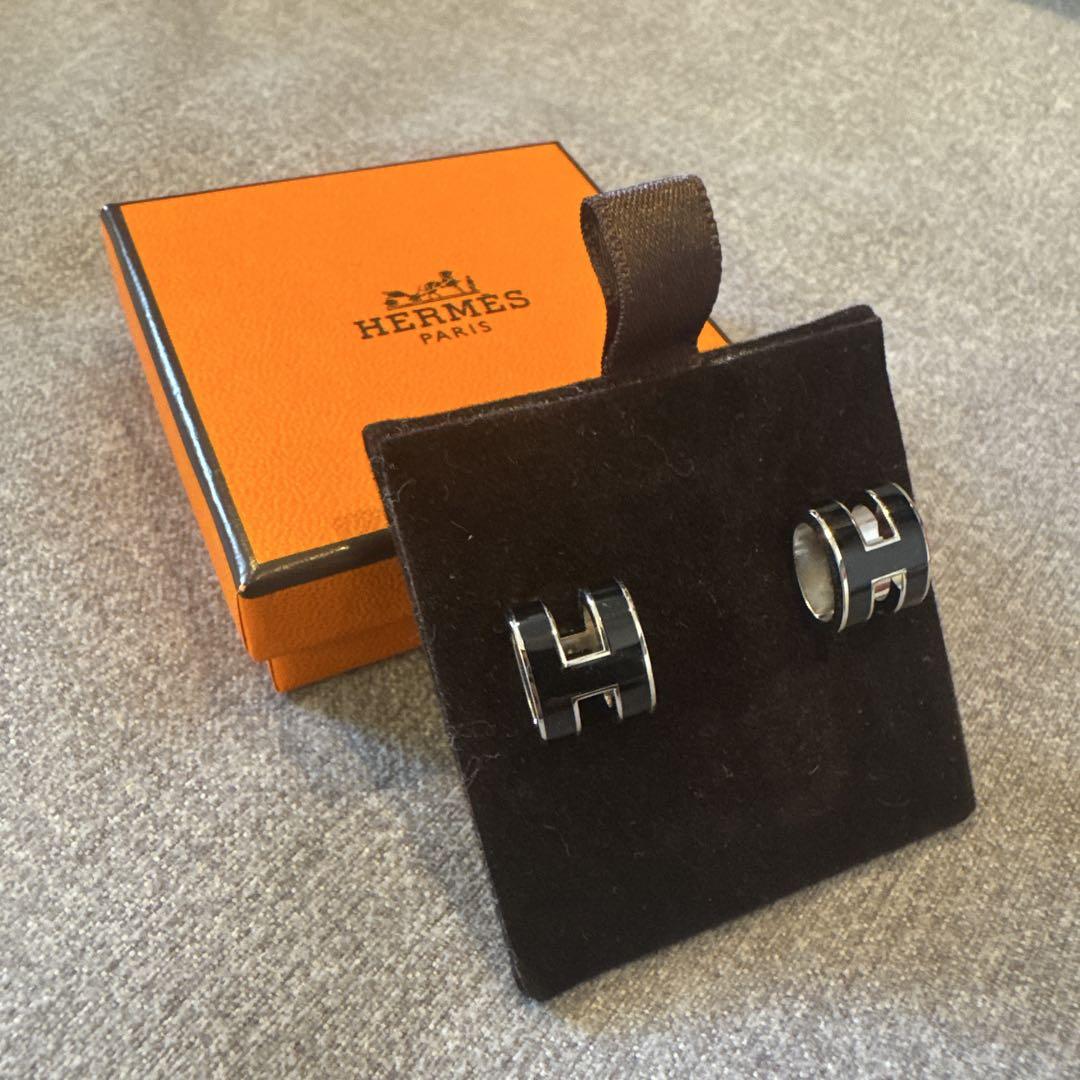 HERMÈS シルバー Hロゴ ピアス