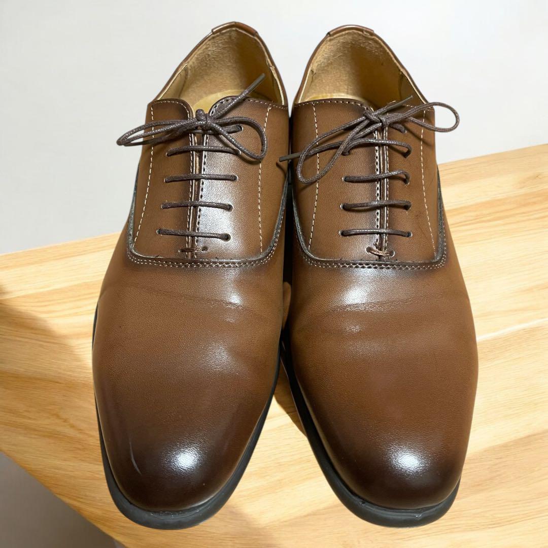 美品　ZARA プレーントゥ　レザー　グラデーション　ローファー 40 茶 美品 ZARA プレーントゥ レザー グラデーション ローファー 40