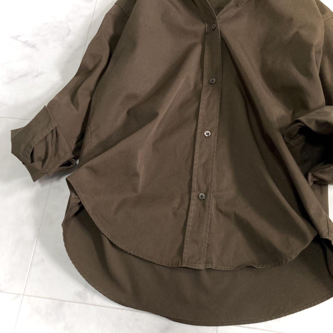美品 プラージュ douce cotton wash シャツ ブラウン