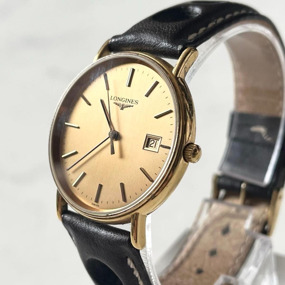 駆動品 ロンジン グランドクラシック デイト付 腕時計 ゴールド 箱 ケース付LONGINES