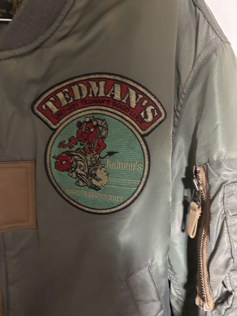 TEDMAN'S MA-1ジャケット グレー 刺繍パッチ付き