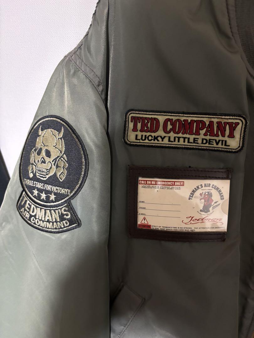 TEDMAN'S MA-1ジャケット グレー 刺繍パッチ付き