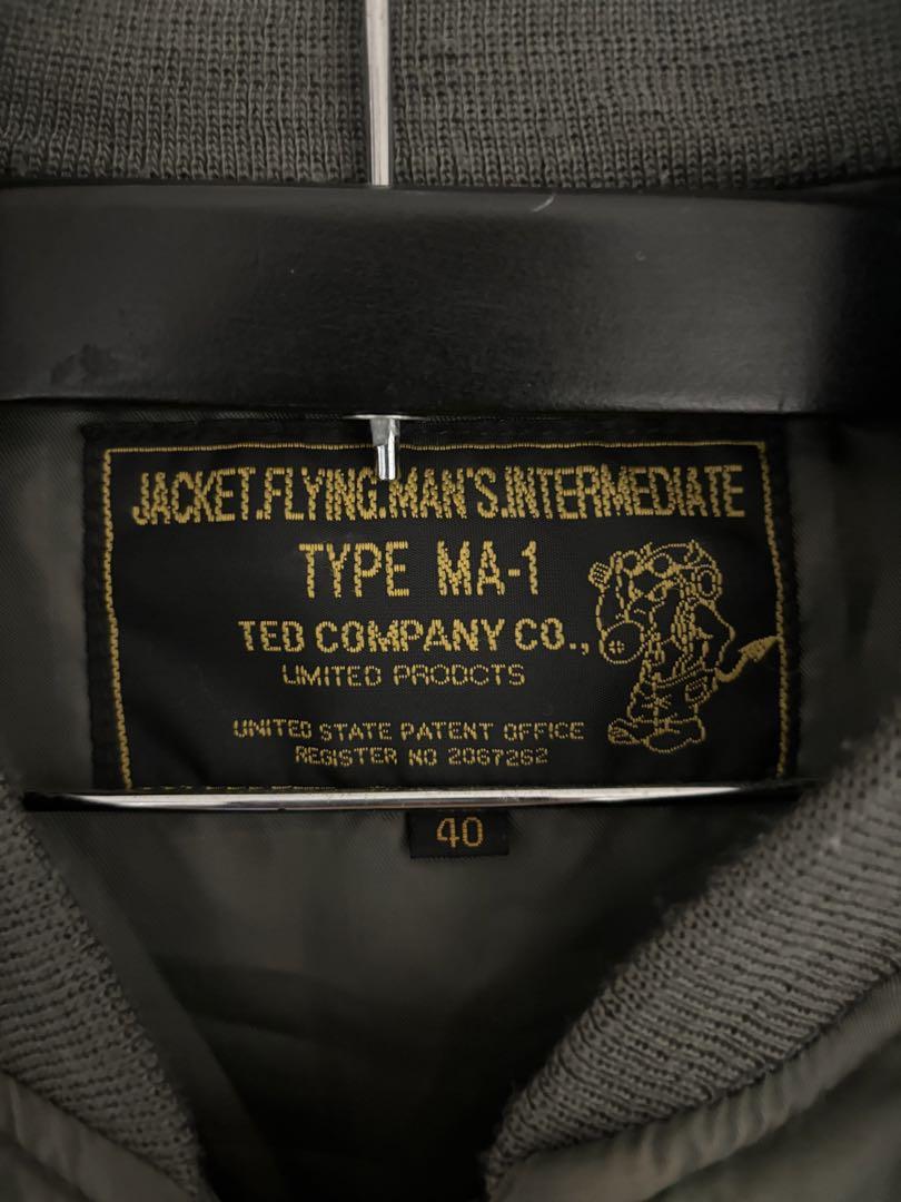 TEDMAN'S MA-1ジャケット グレー 刺繍パッチ付き