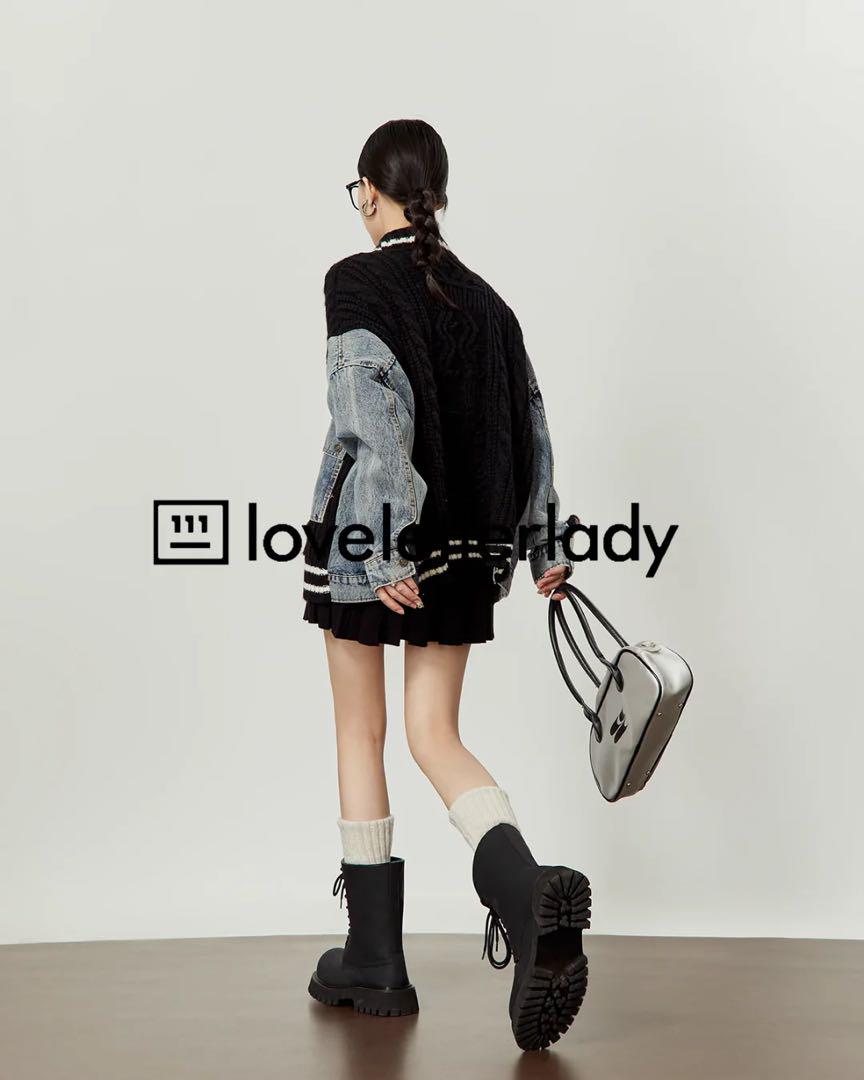 AURORA boutique 】Denim Knit Jacket