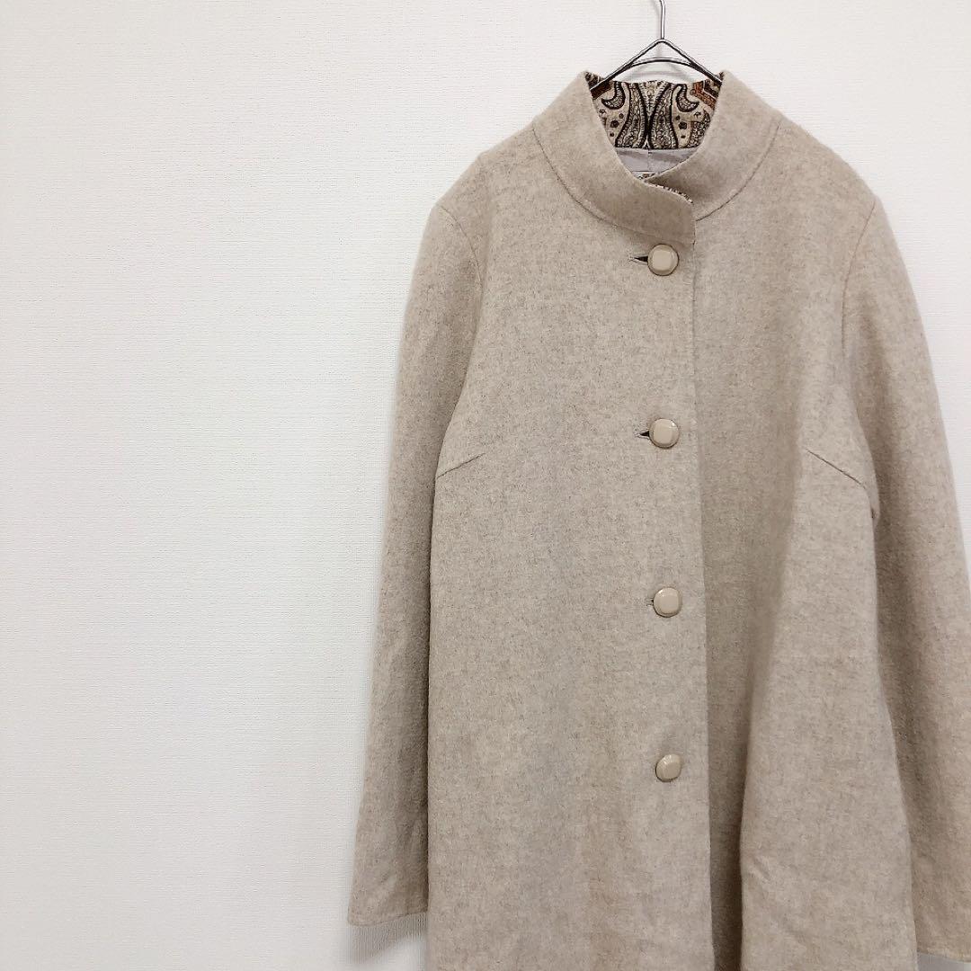 86-46 レジァンス ロングコート ハイネック カシミヤ混