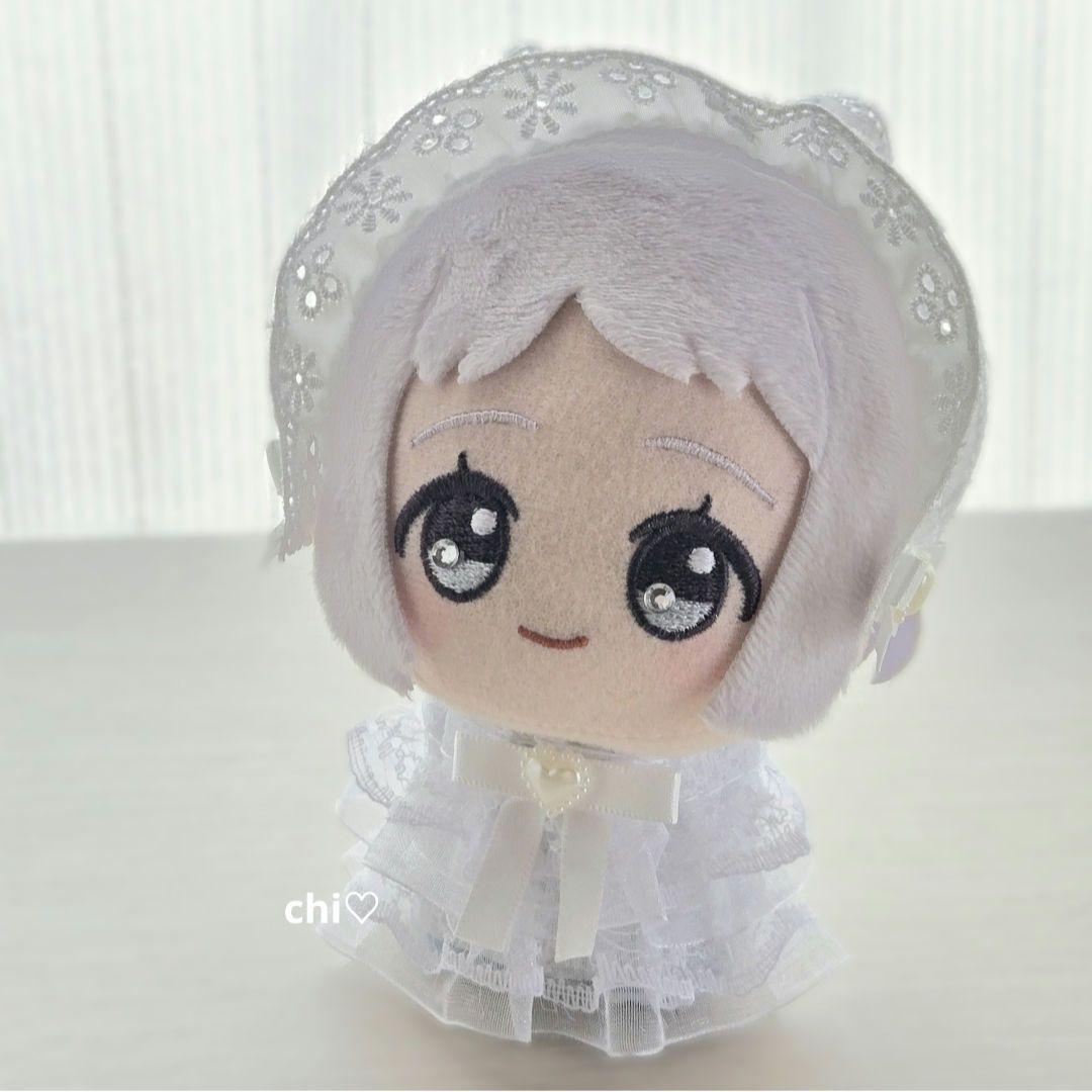 ぬい服 ちびぐるみ レースドレス☆luxury line(クリーム) たれうさみみ ヘッドドレス サテンレース ブラウン ちびぐるみ
