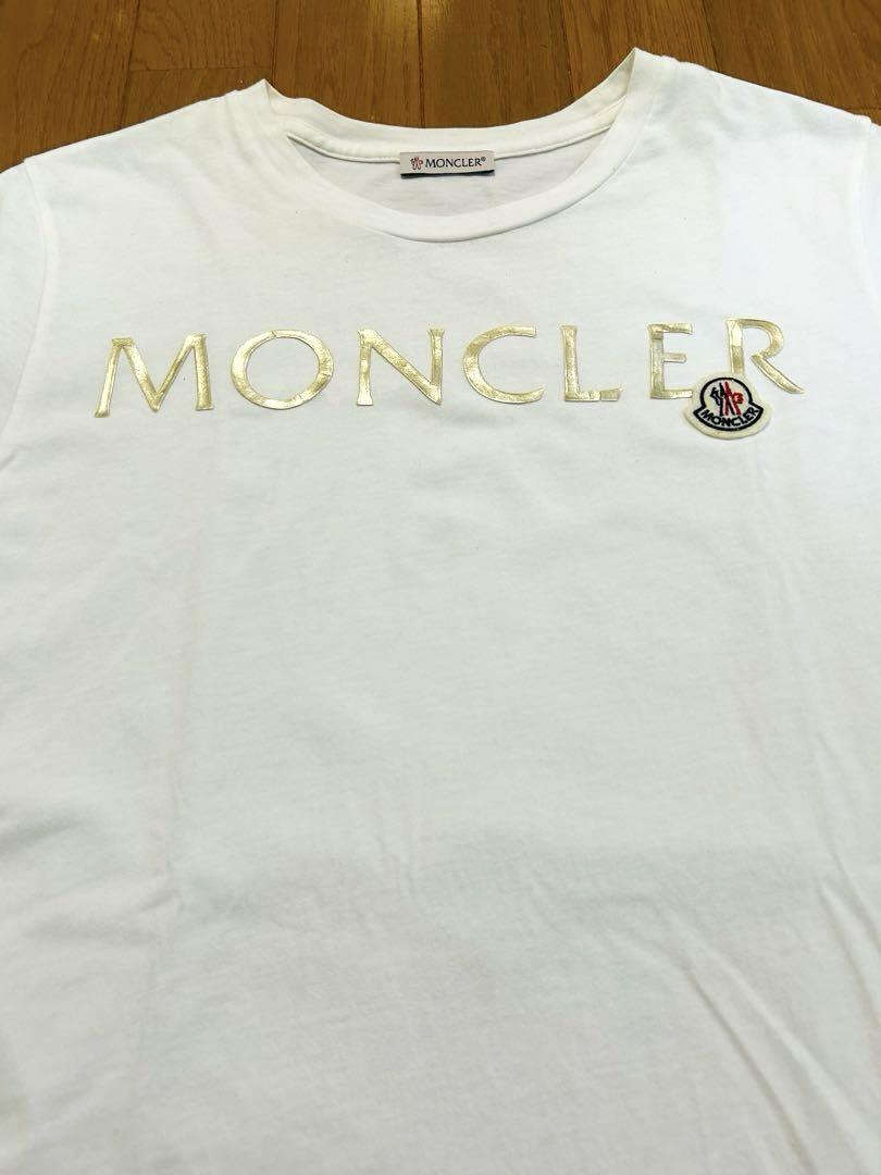 【MONCLER】M モンクレール ホワイト ロゴ Tシャツ 白 ゴールド