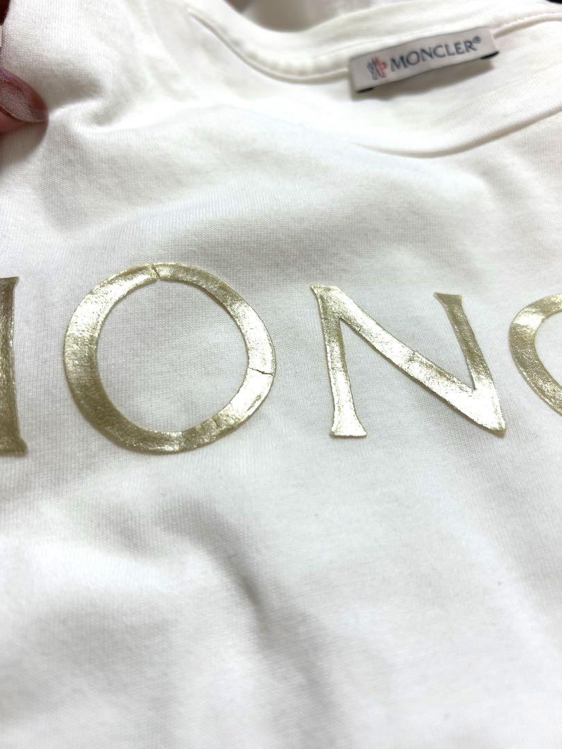 【MONCLER】M モンクレール ホワイト ロゴ Tシャツ 白 ゴールド