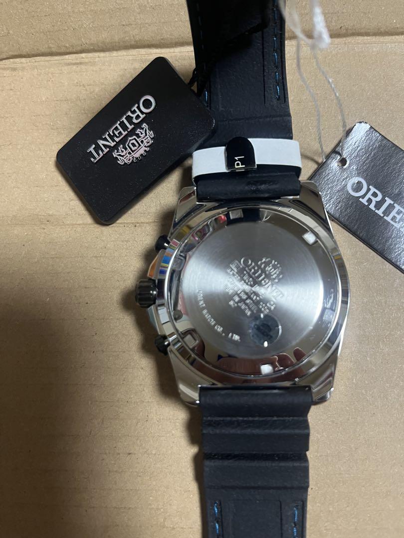 DIESEL スクエア型時計 青色文字盤 茶色バンド（腕時計