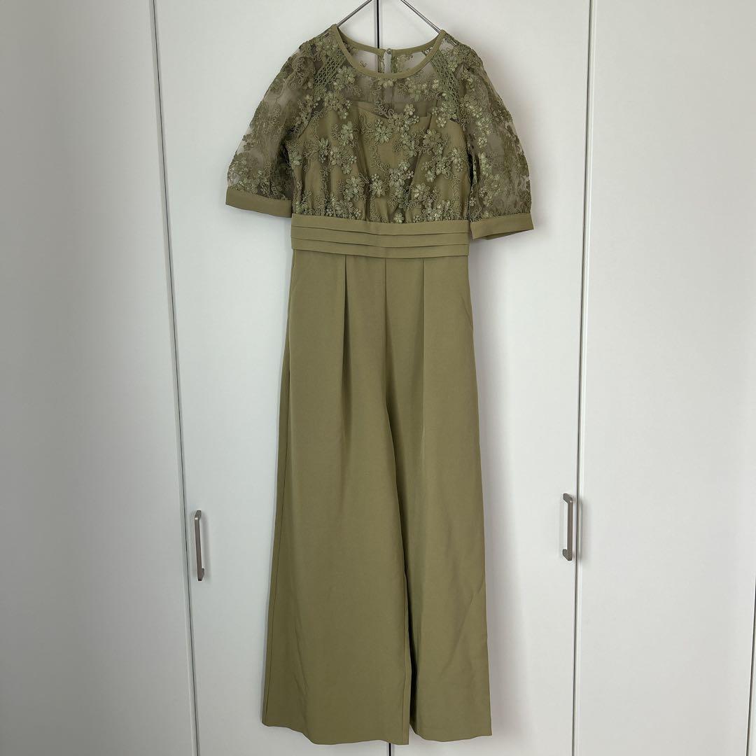 美品◆kana カナ レース ハイウエスト パンツドレスM オケージョン 結婚式