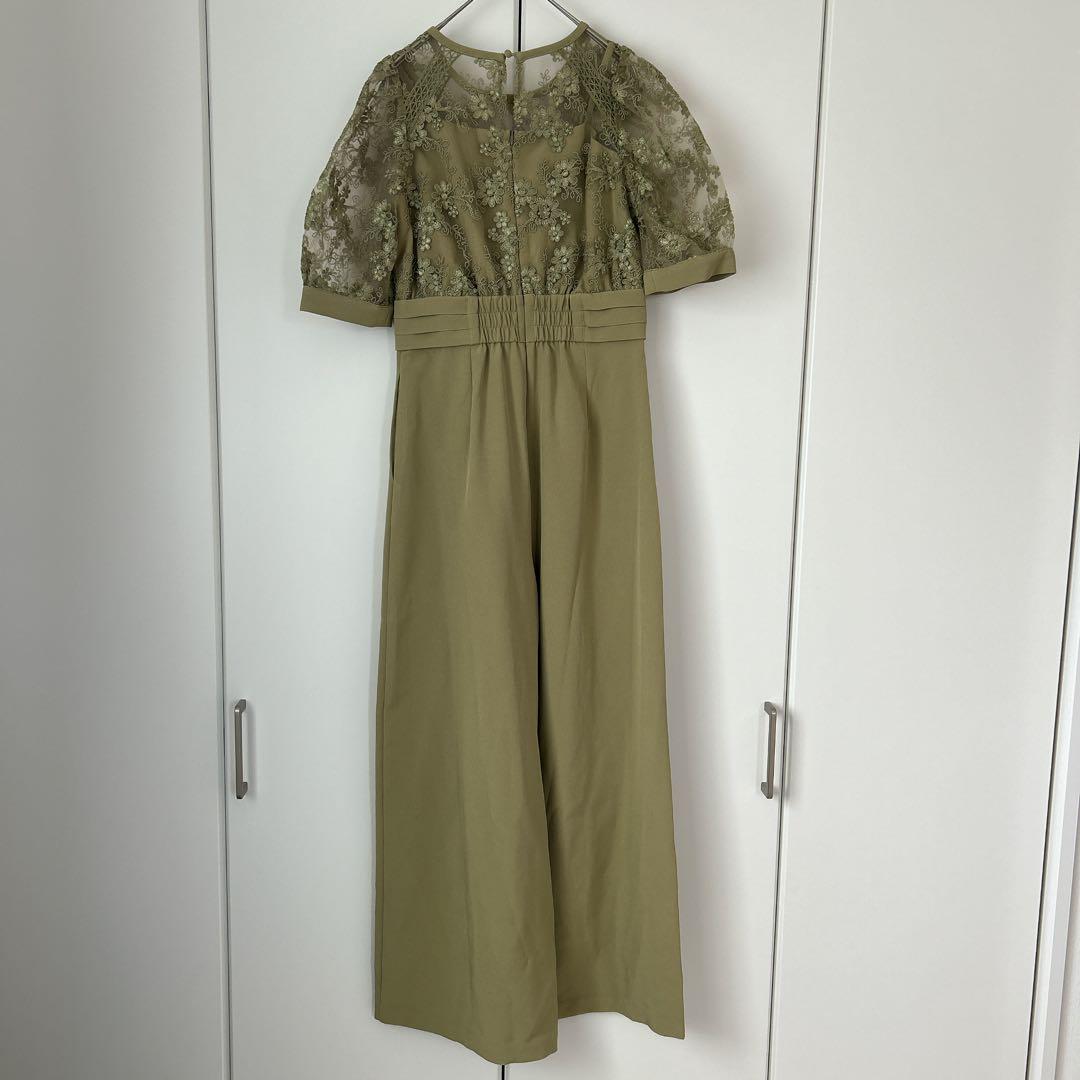 美品◆kana カナ レース ハイウエスト パンツドレスM オケージョン 結婚式