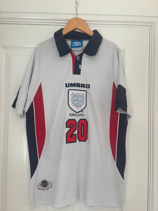 【SALE／37%OFF】 英国購入】98/99 イングランド代表 W杯 ホームユニフォーム ウェア