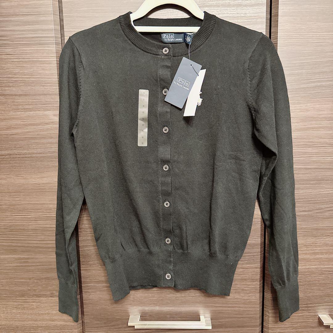 【新品未使用】POLO RALPH LAUREN 長袖 カーディガン 黒 S