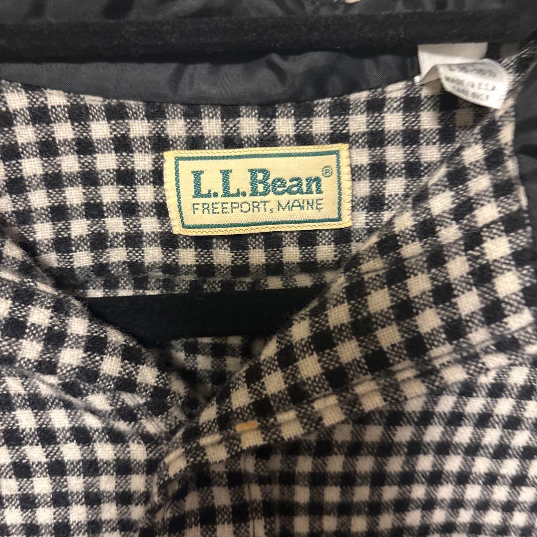 L.L.Bean ブラック・ホワイトチェック 長袖シャツ