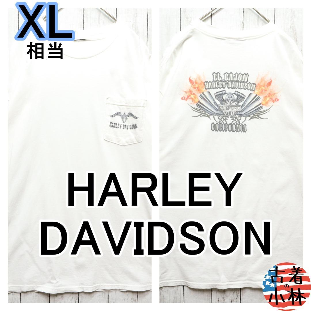 メンズXL【A品】00sハーレーダビッドソンTシャツ白1386