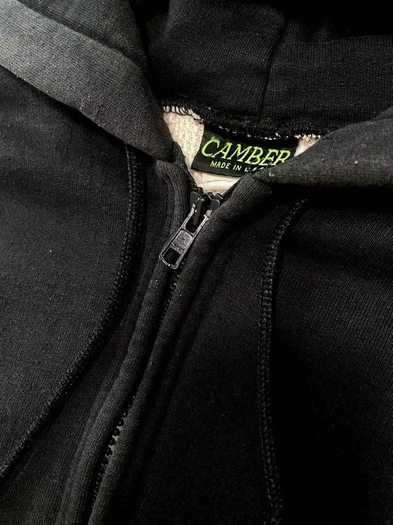 90s CAMBER M ブラック ジップパーカー Wフェイス