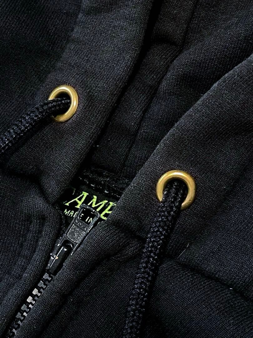 90s CAMBER M ブラック ジップパーカー Wフェイス